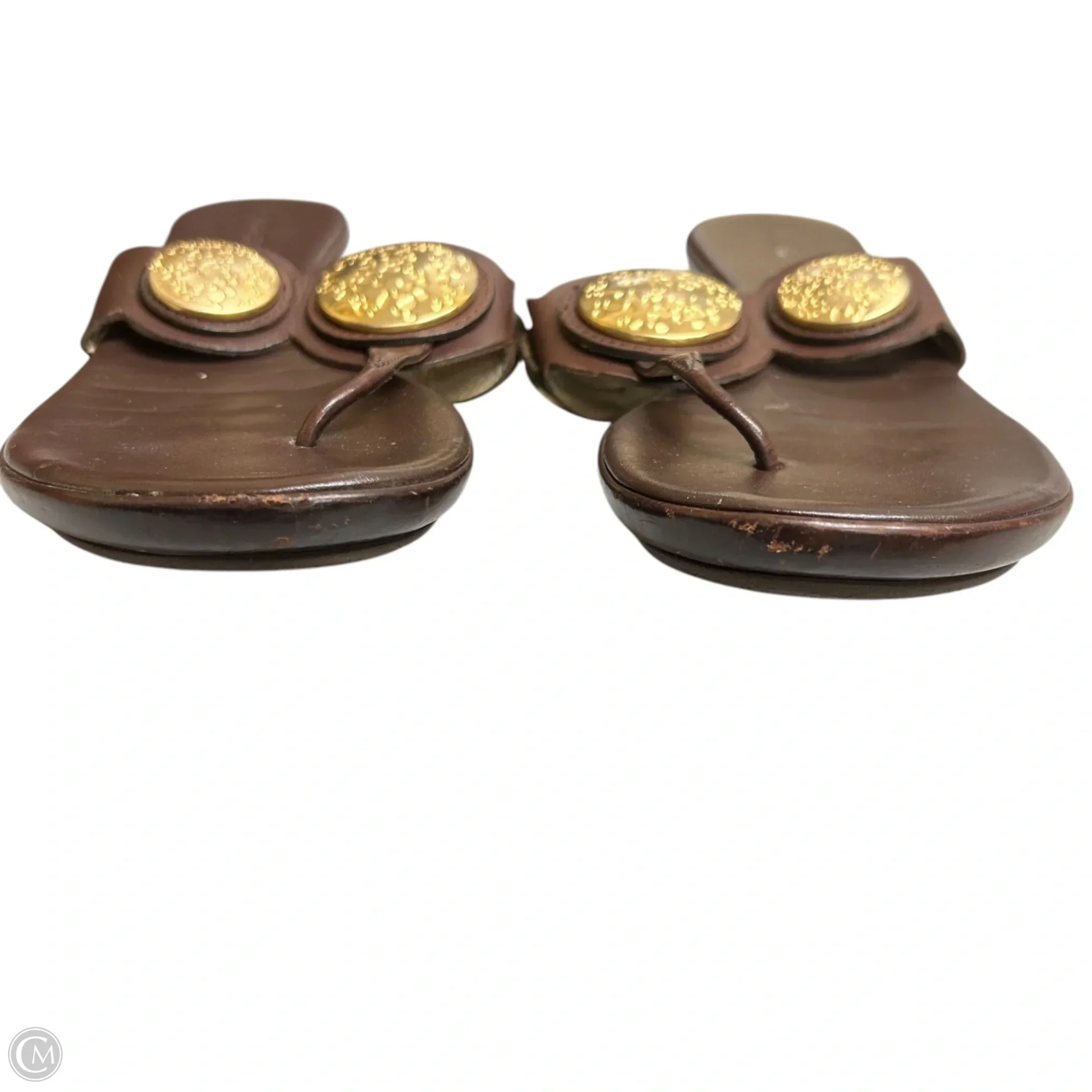 Sandals Flats By Via Spiga In Brown & Gold, Size: 7 - Image 3