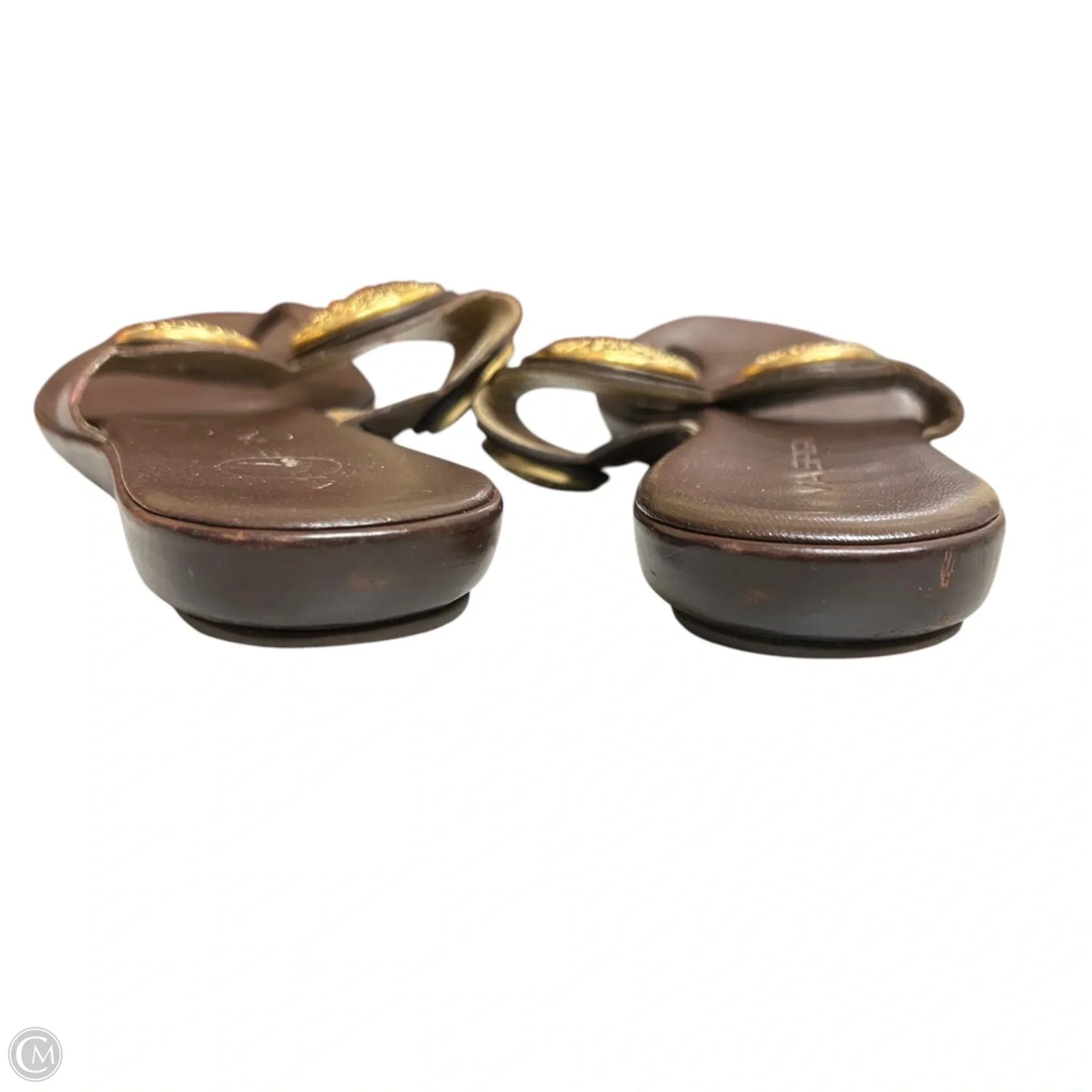 Sandals Flats By Via Spiga In Brown & Gold, Size: 7 - Image 4