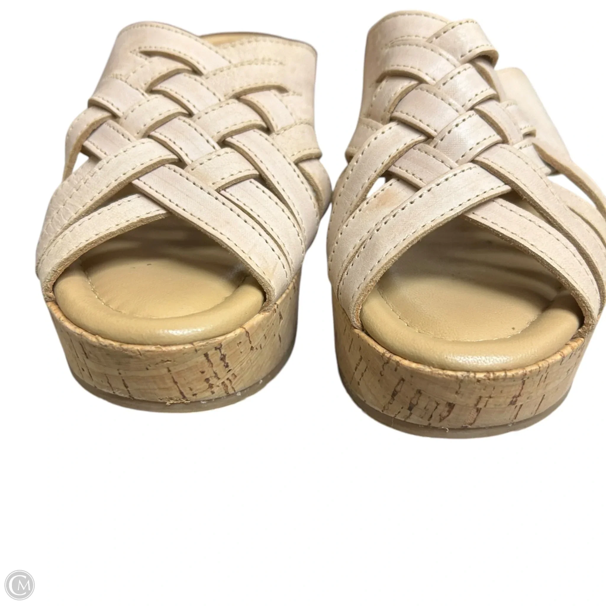 Sandals Heels Platform By Cordani In Beige, Size: 7.5 - Image 3