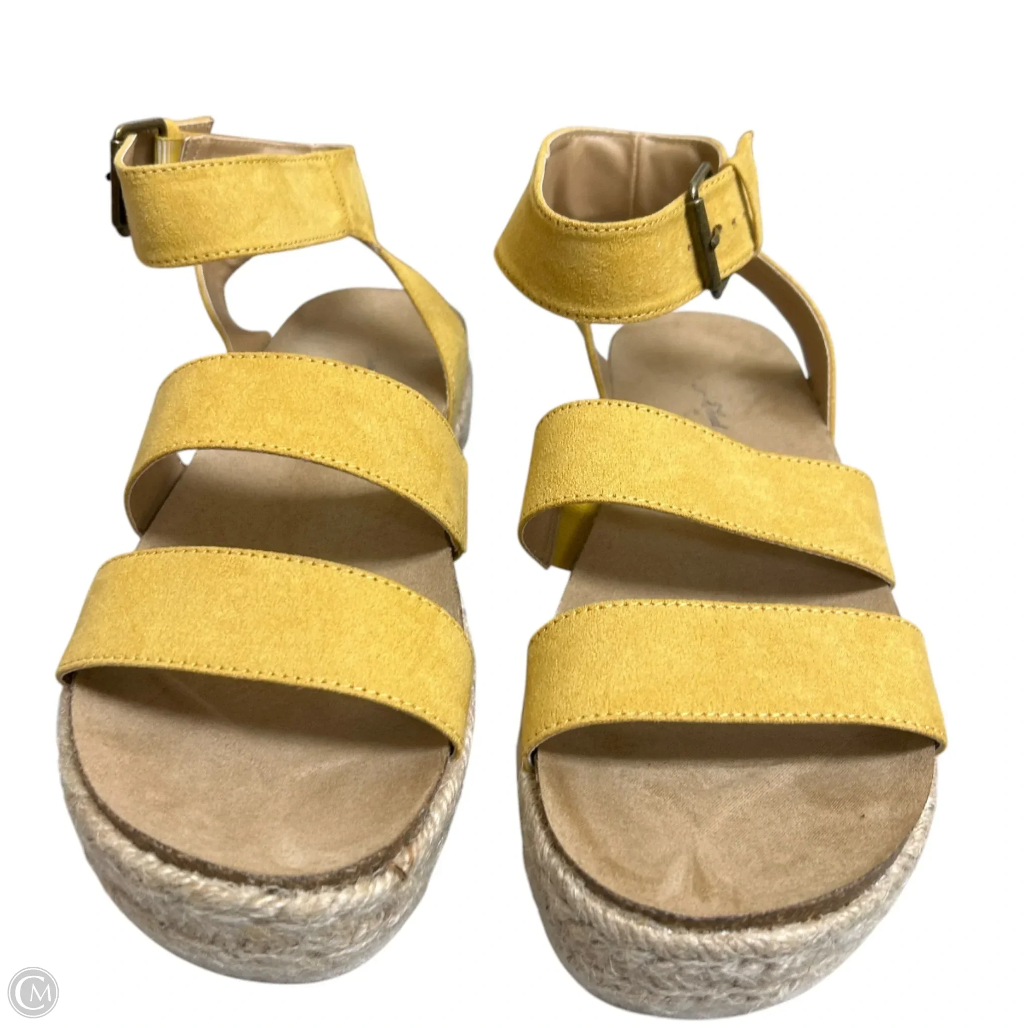 Sandals Heels Platform By Universal Thread In Yellow, Size: 9.5 - Image 3