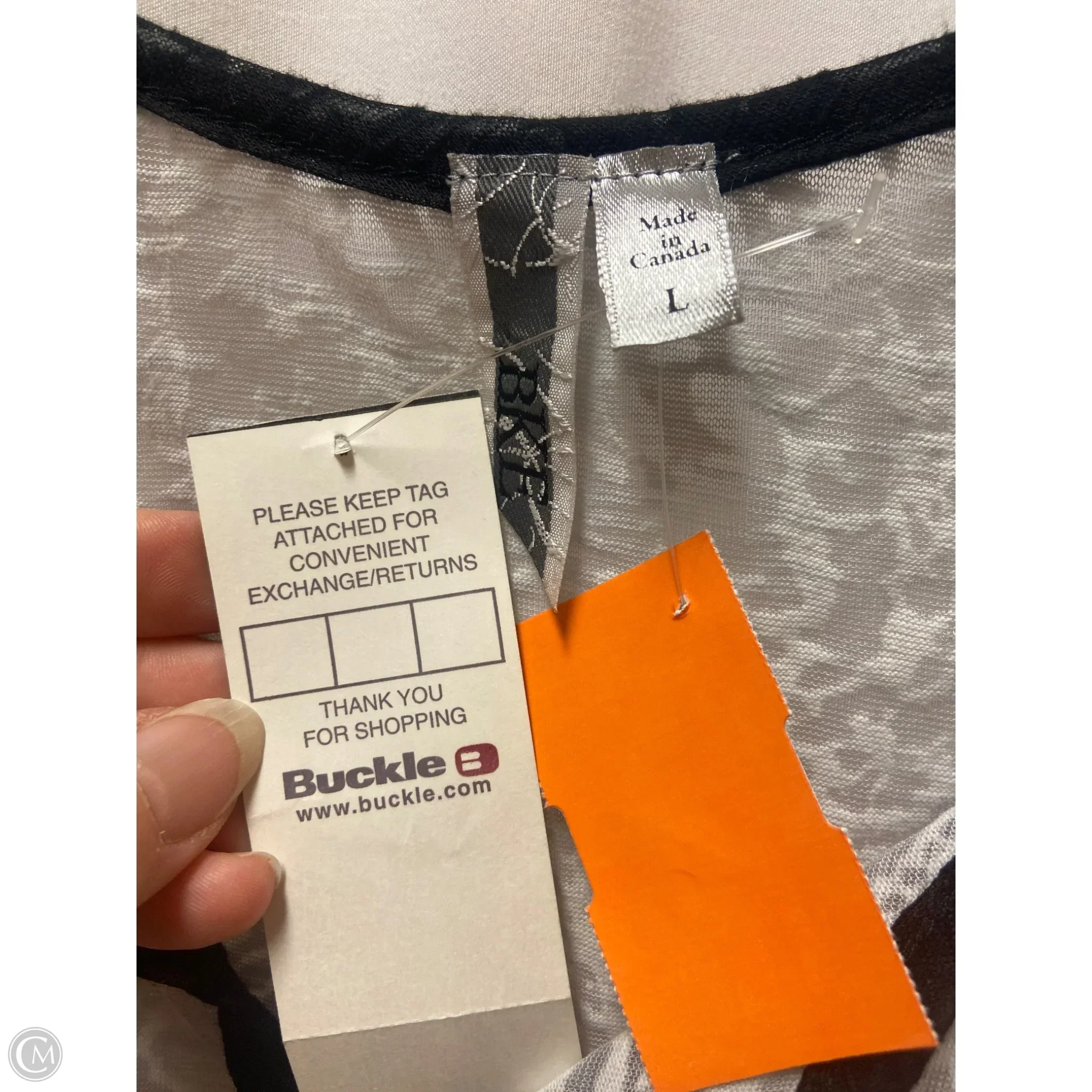 Top Short Sleeve By Bke In Grey, Size: L - Image 4